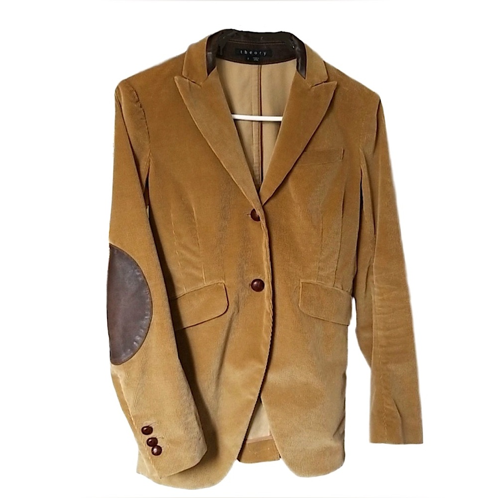 Theory (0) Brown Corduroy & Real Leather Blazer / Riding Jacket
